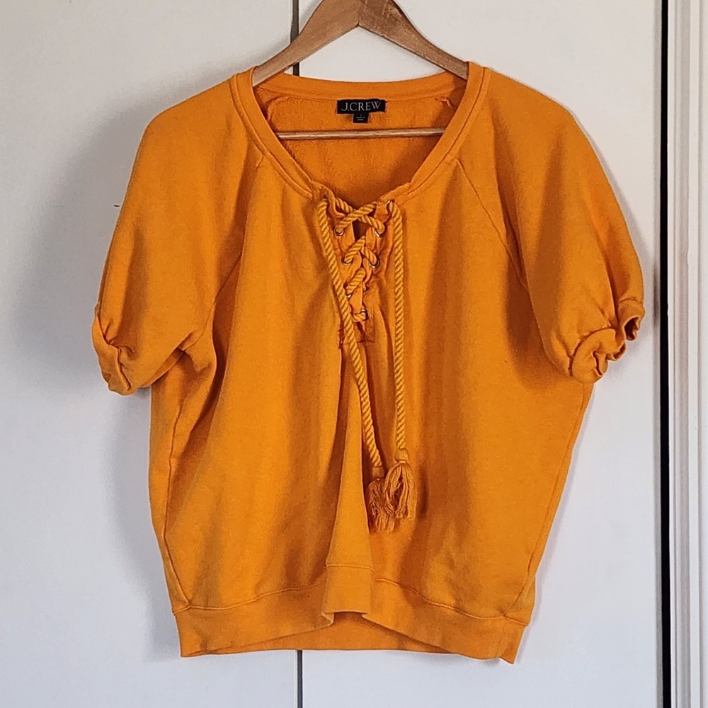 J. Crew Women's Mustard Lace-Up Sweatshirt